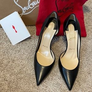 Christian Louboutin Iriza Stilettos 100mm Black Shiny Nappa Leather